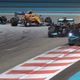 The Formula 1 cars follow the safety car in Abu Dhabi